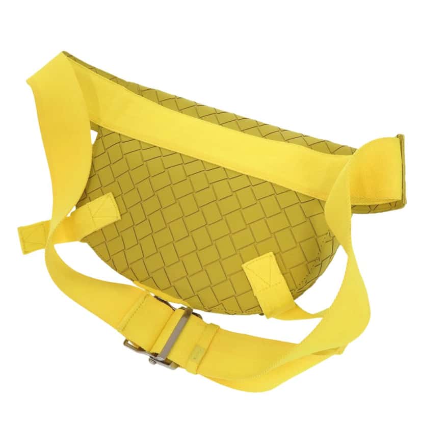 Bottega Veneta Nappa Intrecciato Carved Panels Belt Bag Yellow Leather Very good condition - Back View