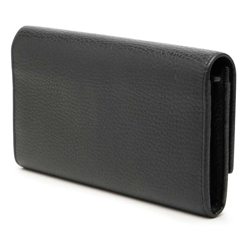 Gucci GG Marmont Continental Leather Long Wallet Black Leather Very good condition - Back View
