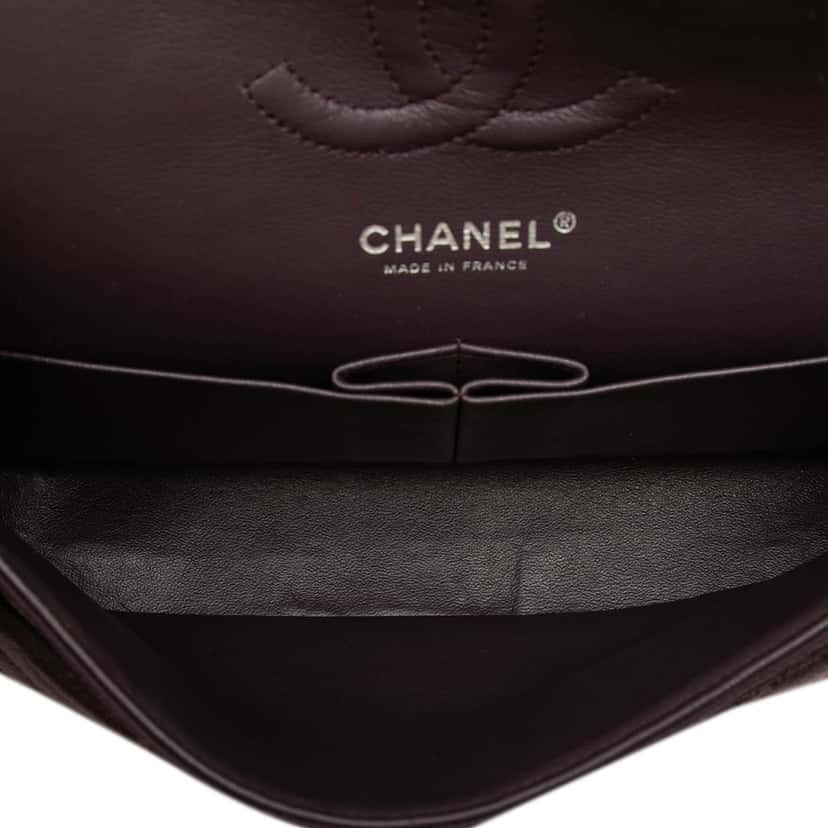 Chanel Medium Classic Jersey Double Flap Brown Very good condition - Model View