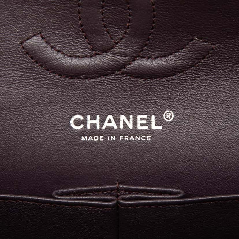 Chanel Medium Classic Jersey Double Flap Brown Very good condition - Box View
