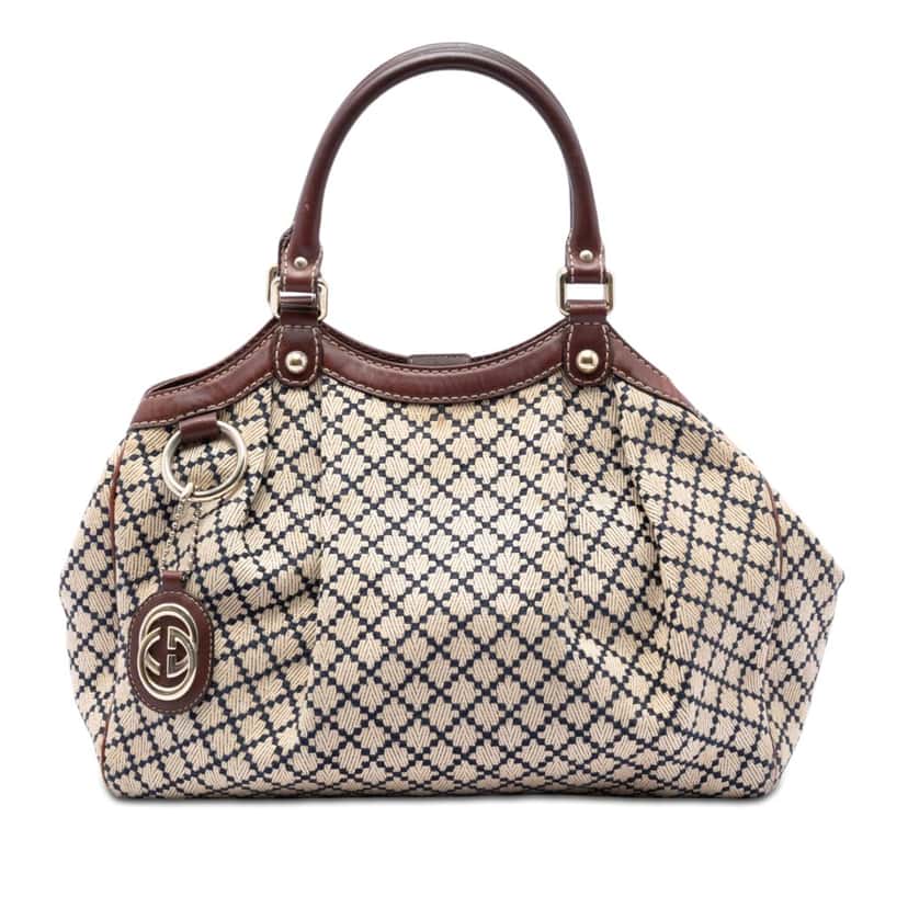 Gucci Medium Diamante Canvas Sukey Tote Beige Very good condition - Front View