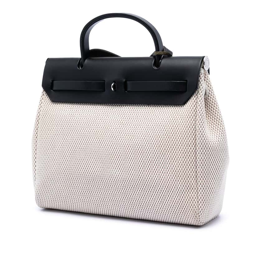 Hermès Toile Criss Herbag 31 Beige Very good condition - Back View