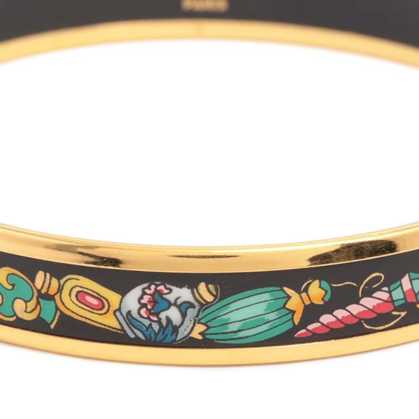 Hermès Narrow Enamel Qu Importe le Flacon Bangle 65 Black Very good condition - Inside View