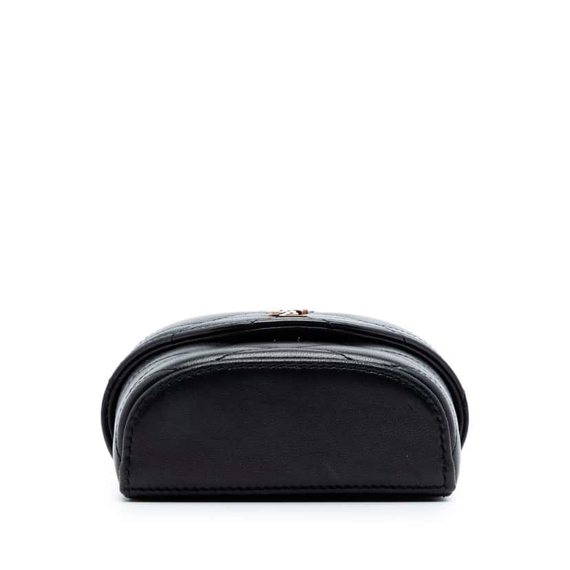 Saint Laurent Micro Quilted Lambskin Monogram June Box Vanity Bag Black Leather Very good condition - Inside View