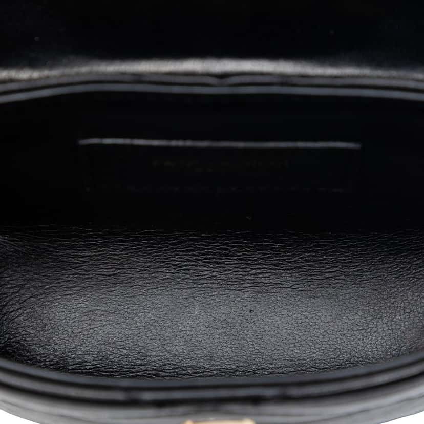 Saint Laurent Micro Quilted Lambskin Monogram June Box Vanity Bag Black Leather Very good condition - Model View