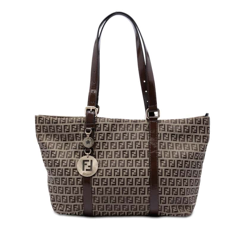 Fendi Zucchino Canvas Superstar Tote Beige Very good condition - Front View