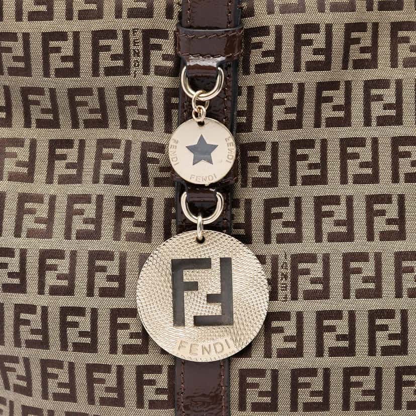 Fendi Zucchino Canvas Superstar Tote Beige Very good condition - Box View