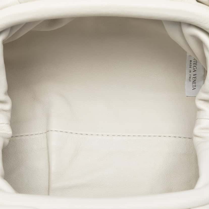 Bottega Veneta Lambskin The Mini Pouch Crossbody White Leather Very good condition - Model View