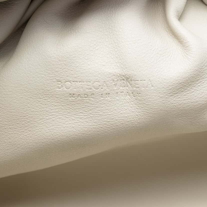 Bottega Veneta Lambskin The Mini Pouch Crossbody White Leather Very good condition - Box View