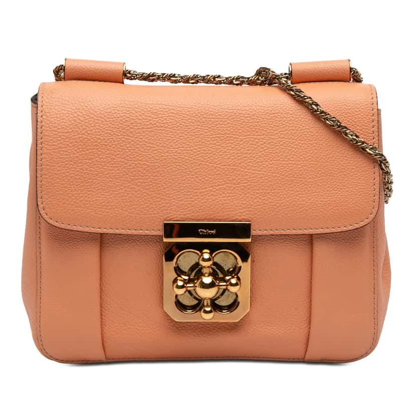 Chloé Small Leather Elsie Crossbody Orange Leather Very good condition - Front View