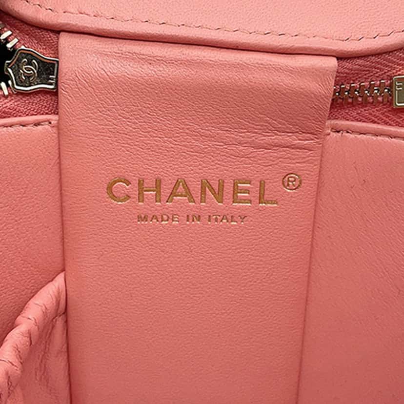 Chanel Quilted Lambskin Afternoon Tea Vanity Case with Chain Pink Leather Very good condition - Box View