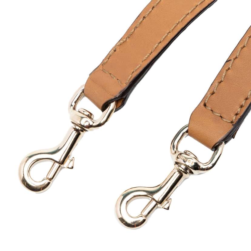 Gucci Leather Flat Shoulder Strap Brown Leather Very good condition - Back View