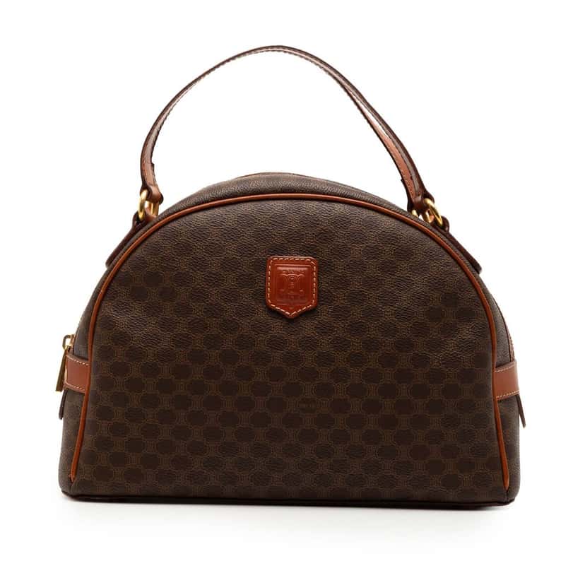 Celine Macadam Coated Canvas Handbag Brown Very good condition - Front View