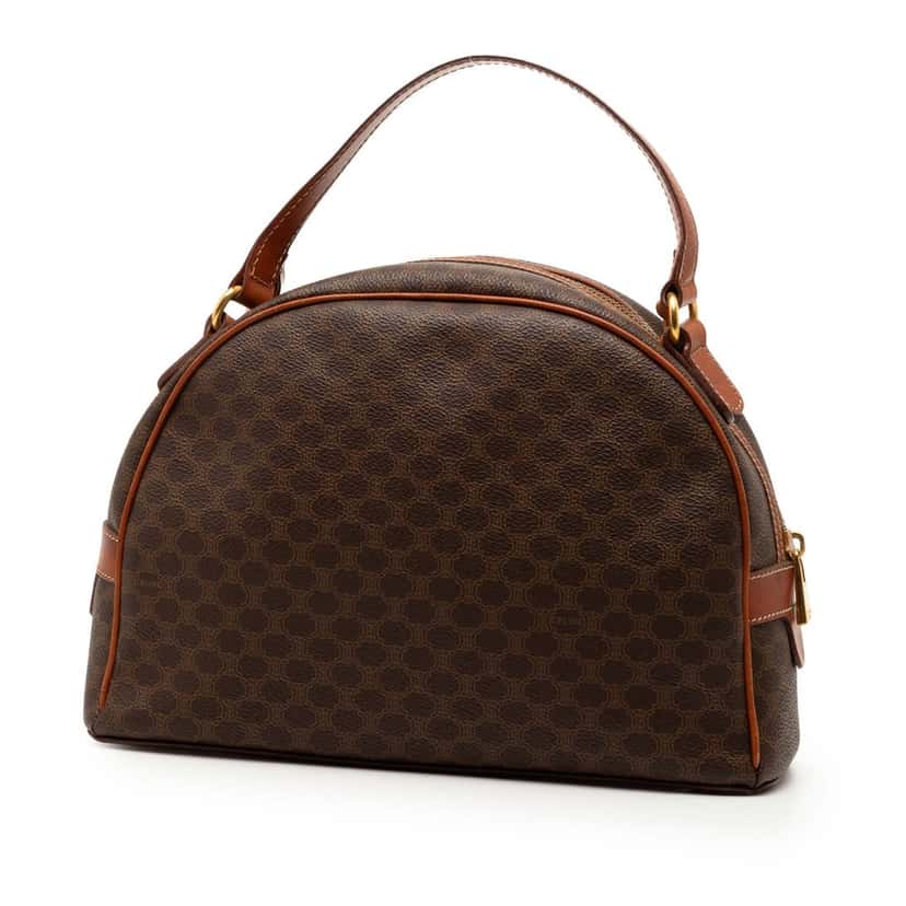 Celine Macadam Coated Canvas Handbag Brown Very good condition - Back View