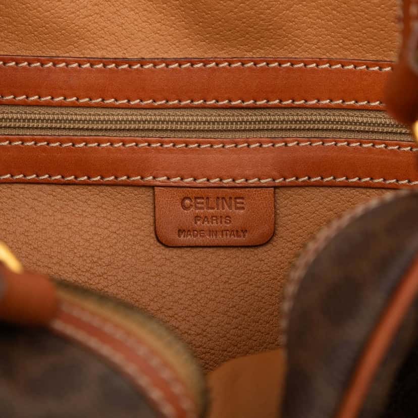 Celine Macadam Coated Canvas Handbag Brown Very good condition - Box View