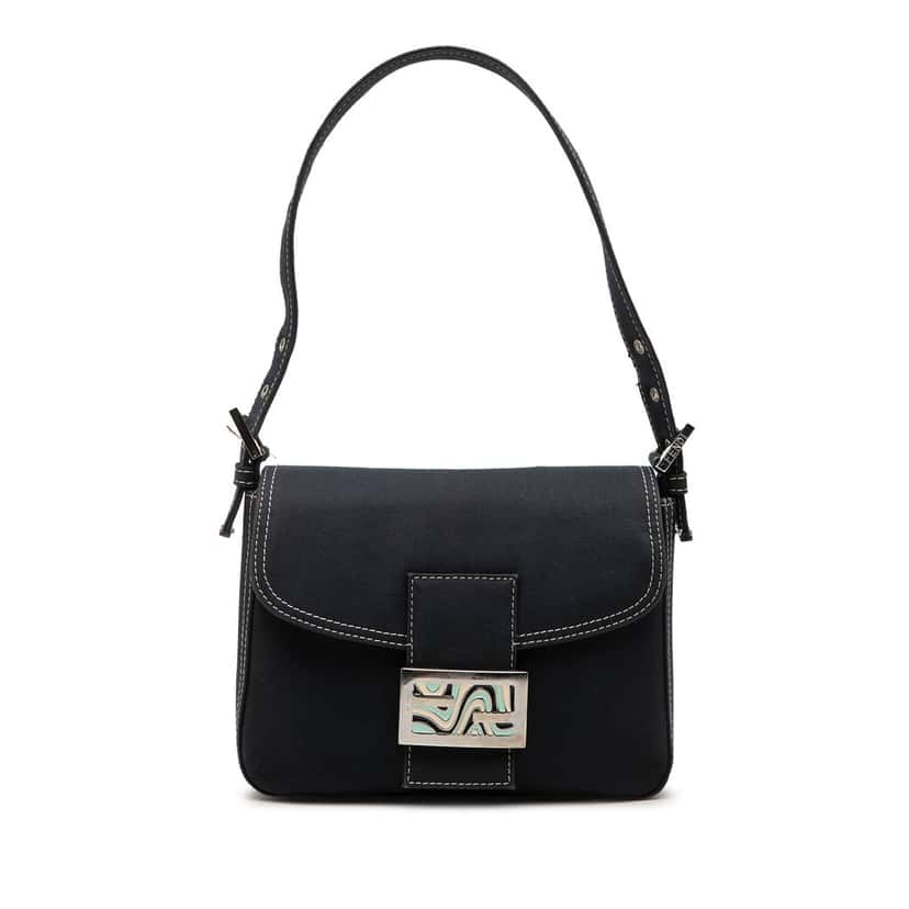 Fendi Canvas FF Marble Flap Blue Very good condition - Front View