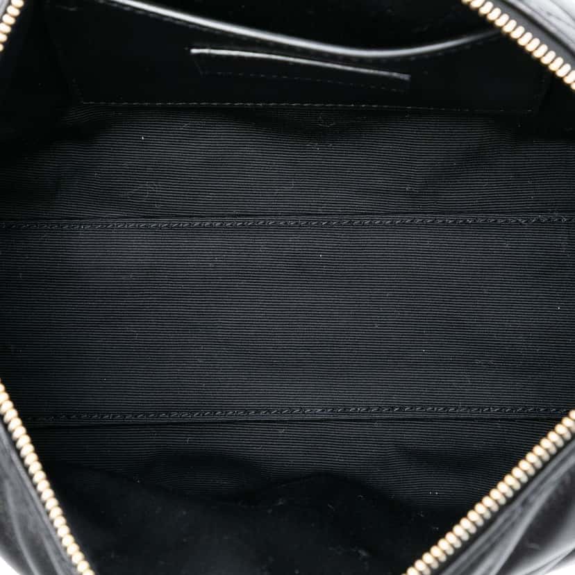 Saint Laurent Mini Quilted Lambskin Sade Shoulder Bag Black Leather Never worn, with tag - Model View