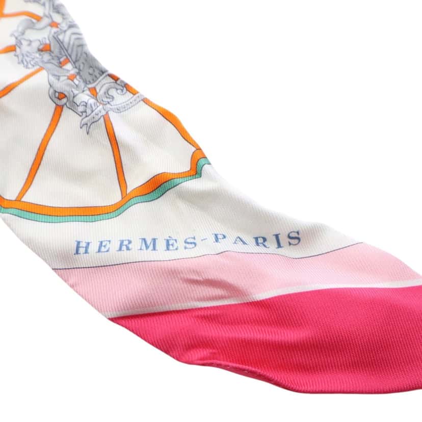Hermès Springs Springs Silk Twilly Scarf Pink Very good condition - Back View
