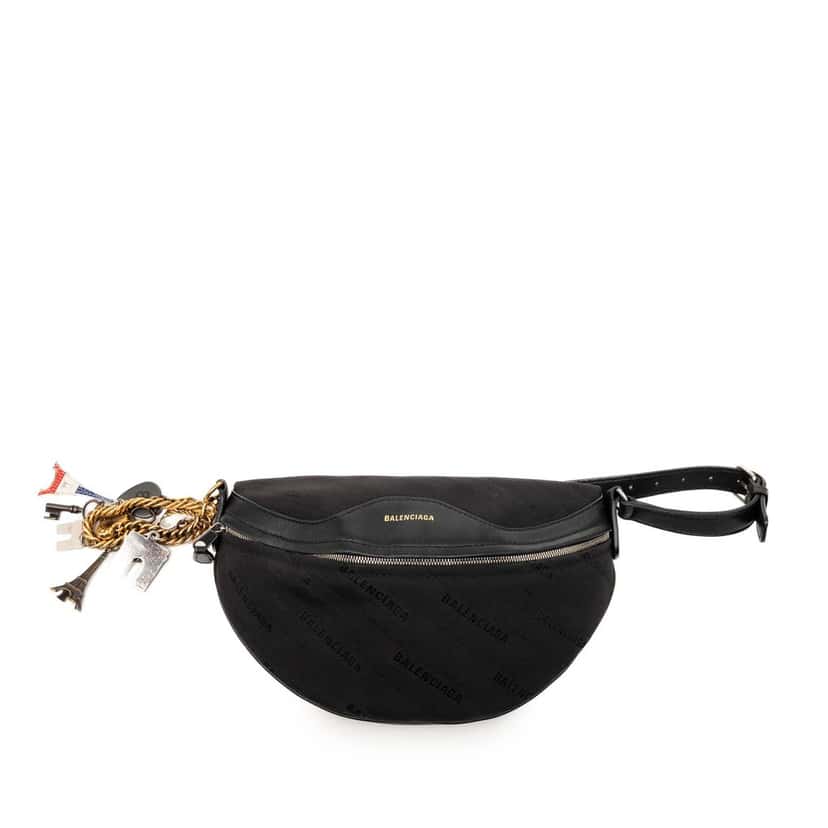 Balenciaga Canvas Souvenir XS Belt Bag Black Very good condition - Front View