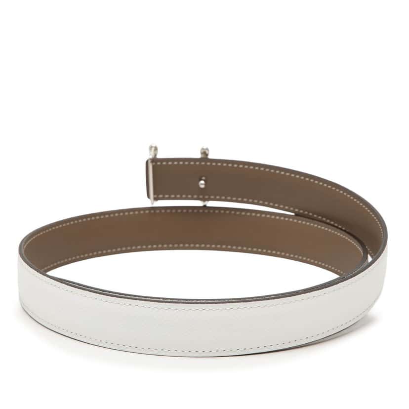 Hermès Swift and Epsom H Torsade Reversible Belt White Leather Very good condition - Inside View