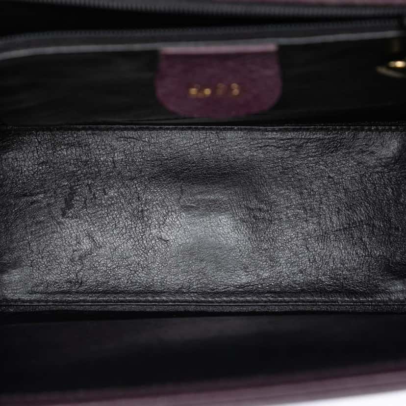 Gucci Calfskin Lady Lock Satchel Purple Leather Very good condition - Model View