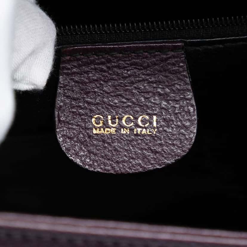 Gucci Calfskin Lady Lock Satchel Purple Leather Very good condition - Box View