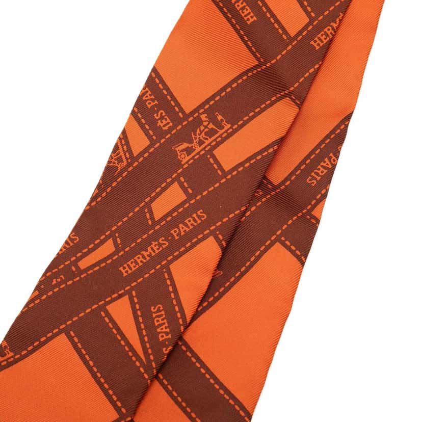 Hermès Bolduc Silk Twilly Scarf Orange Very good condition - Back View