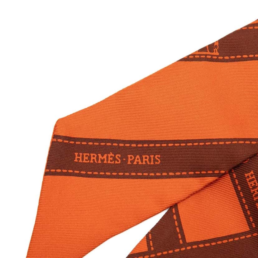 Hermès Bolduc Silk Twilly Scarf Orange Very good condition - Inside View