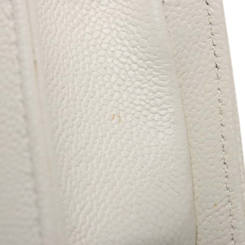 Chanel Mini Quilted Caviar Boy Flap White Leather Very good condition - Box View