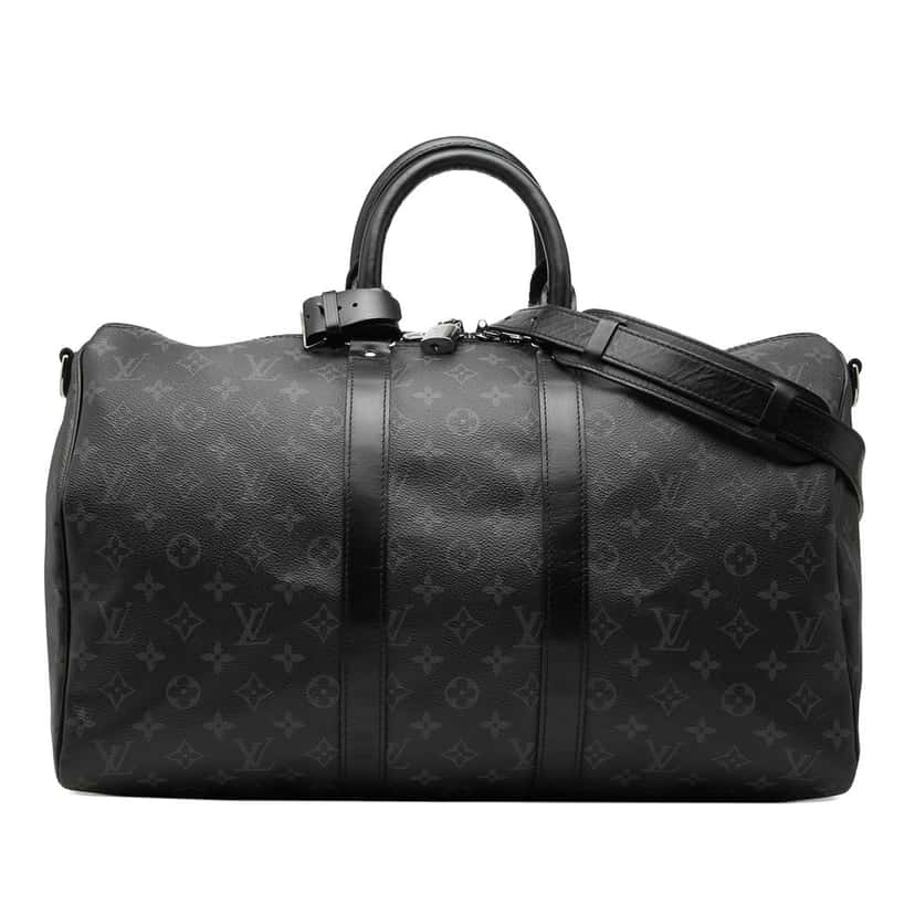 Louis Vuitton Monogram Eclipse Keepall Bandouliere 45 Black Very good condition - Front View