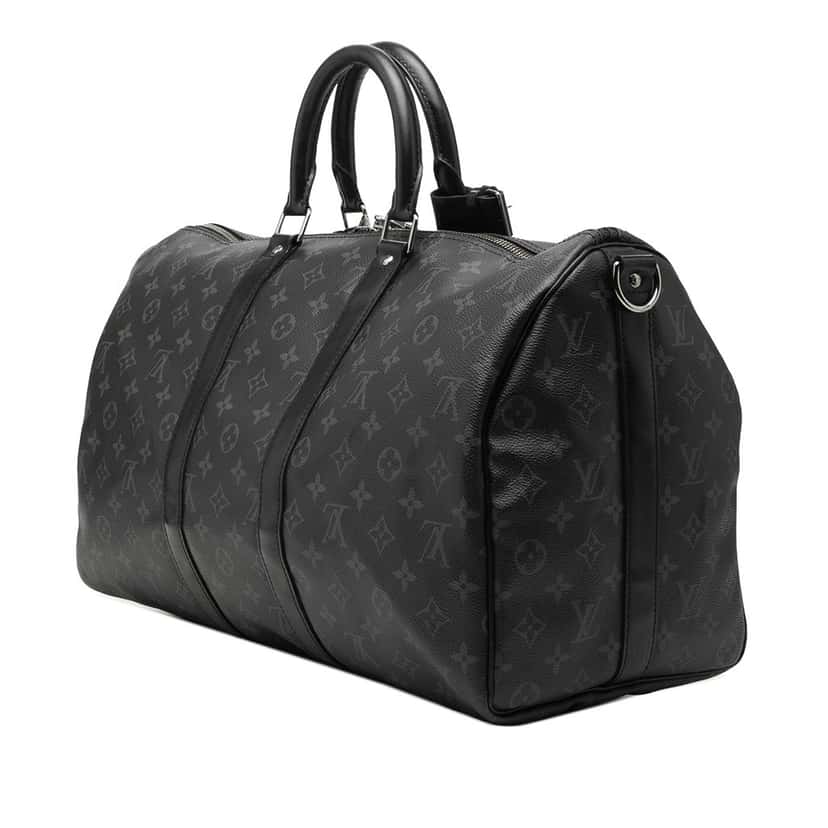 Louis Vuitton Monogram Eclipse Keepall Bandouliere 45 Black Very good condition - Back View