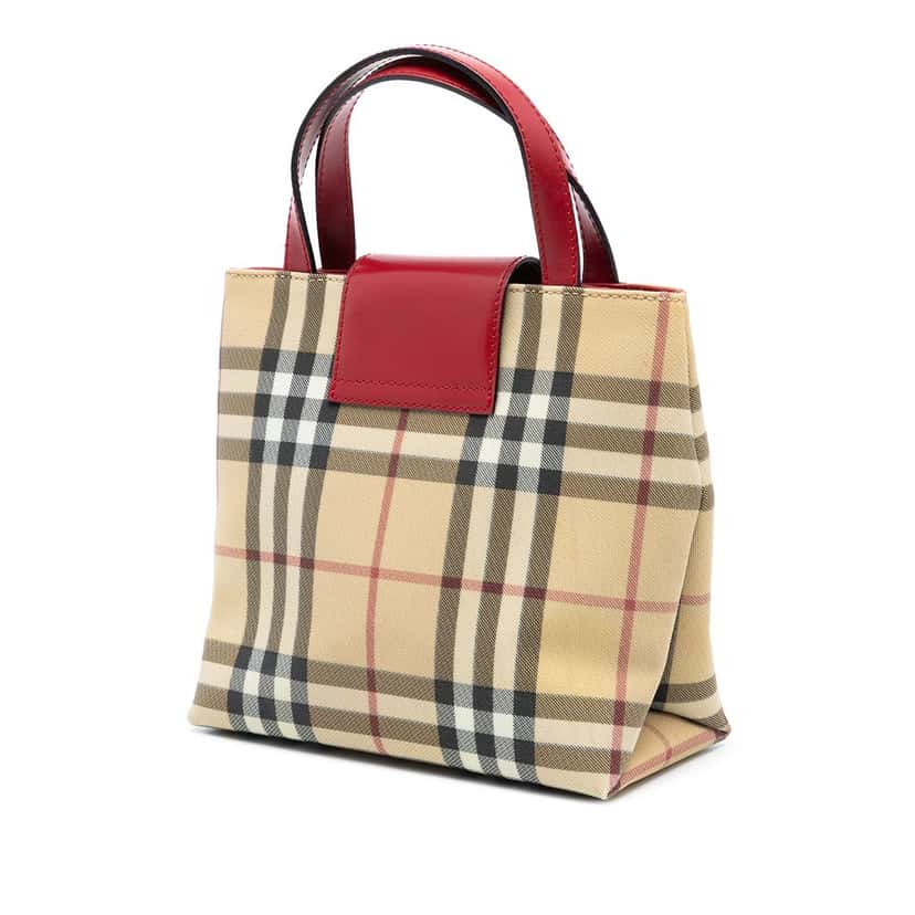 Burberry House Check Coated Canvas Handbag Beige Very good condition - Back View