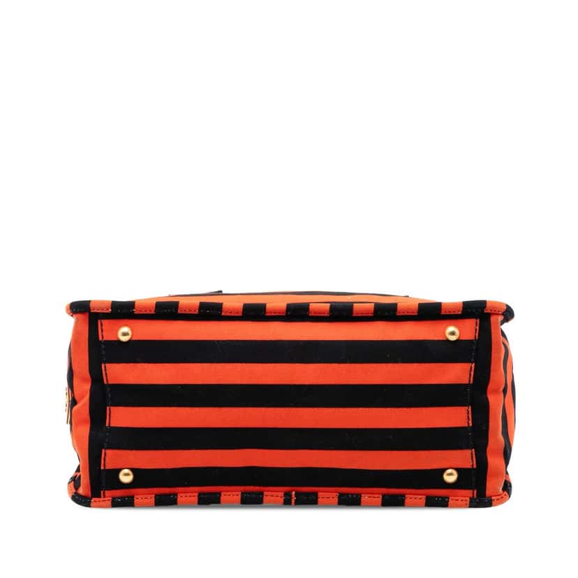 Prada Large Canvas Canapa Righe Striped Satchel Red Very good condition - Inside View