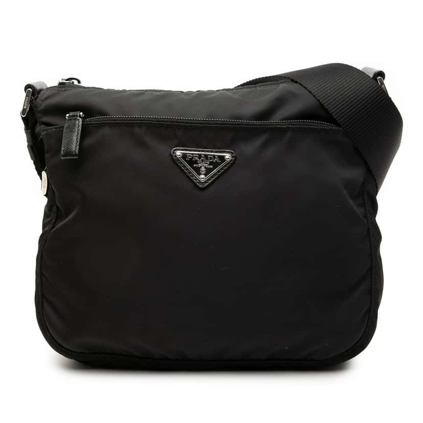 Prada Tessuto Zip Top Crossbody Black Very good condition - Front View