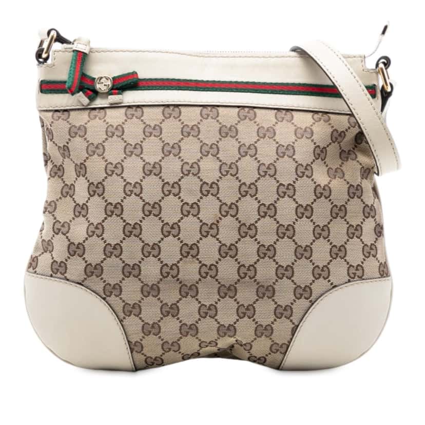 Gucci GG Canvas Web Mayfair Crossbody Beige Very good condition - Front View