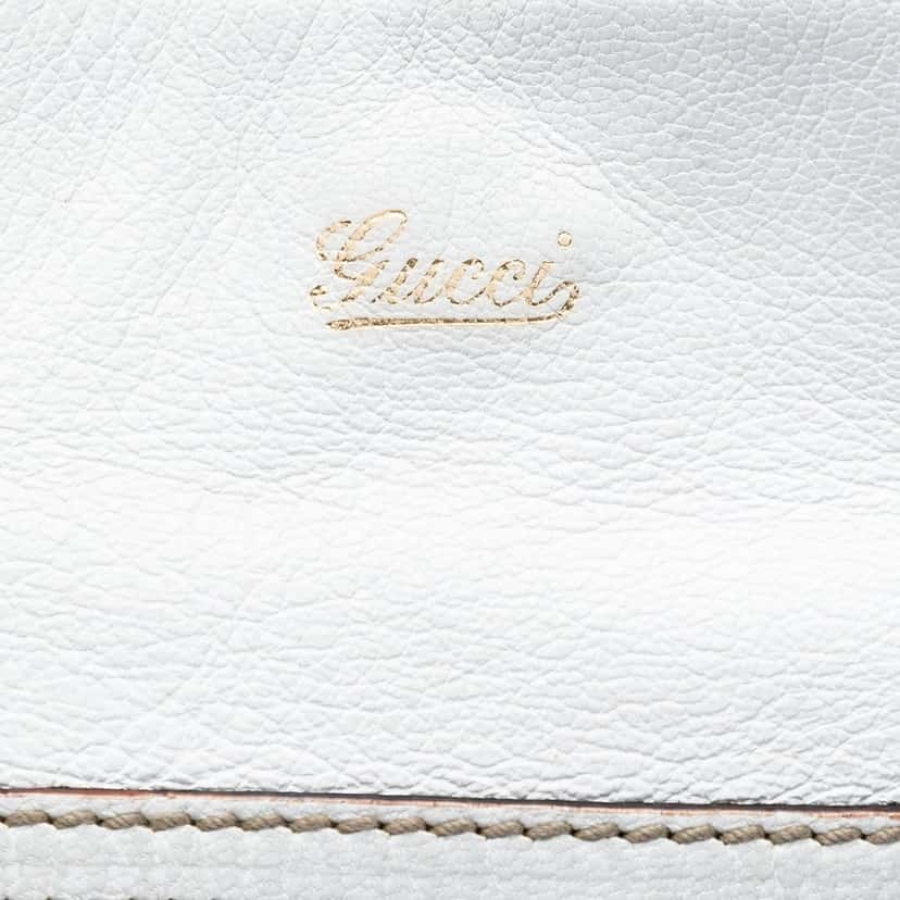 Gucci Calfskin Web Capri Ranch Kid Shoulder Bag White Leather Very good condition - Box View
