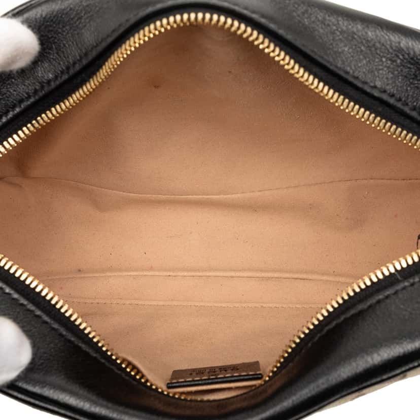 Gucci Small GG Marmont Matelasse GG Canvas and Leather Crossbody Beige Very good condition - Model View