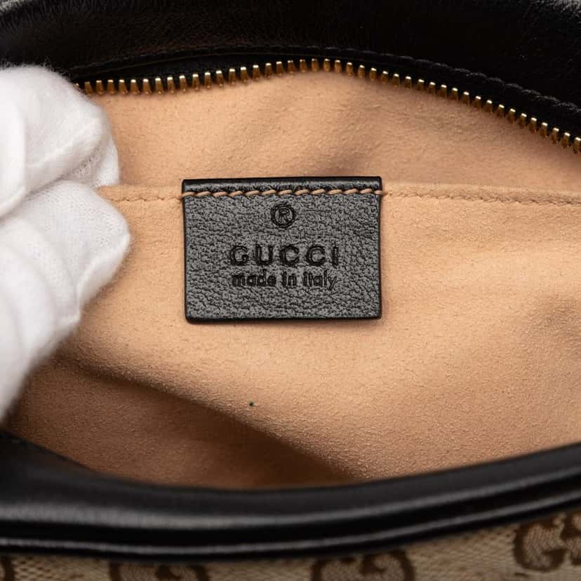 Gucci Small GG Marmont Matelasse GG Canvas and Leather Crossbody Beige Very good condition - Box View