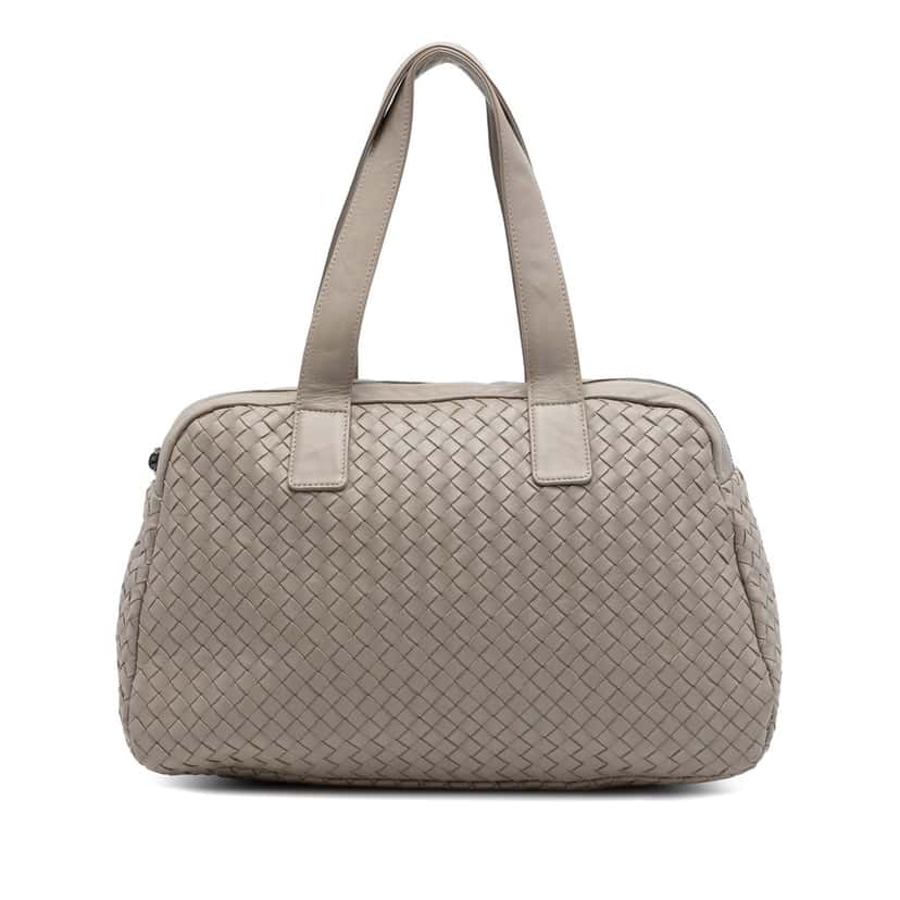 Bottega Veneta Nappa Intrecciato Handbag Brown Leather Good condition - Front View