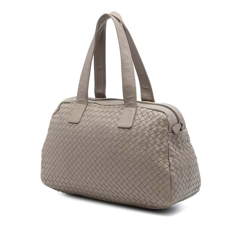 Bottega Veneta Nappa Intrecciato Handbag Brown Leather Good condition - Back View