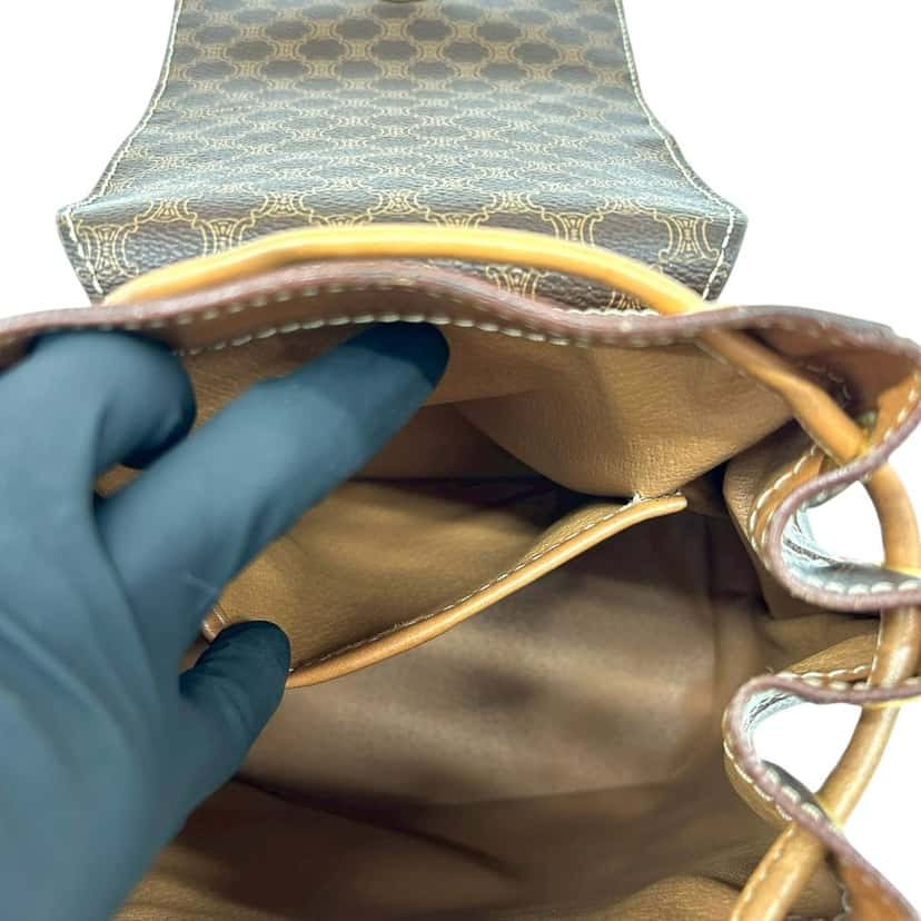 Celine Macadam Coated Canvas Backpack Brown Very good condition - Model View