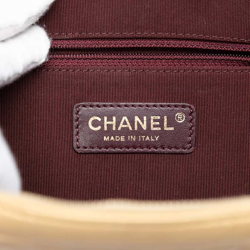 Chanel Small Quilted Lambskin Coco Boy Camera Bag Gold Leather Very good condition - Box View