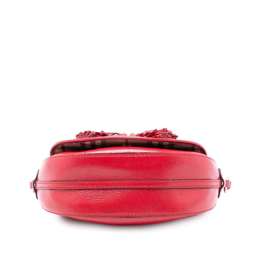 Burberry Patent Leather and Haymarket Check Coated Canvas Maydown Crossbody Red Leather Very good condition - Inside View