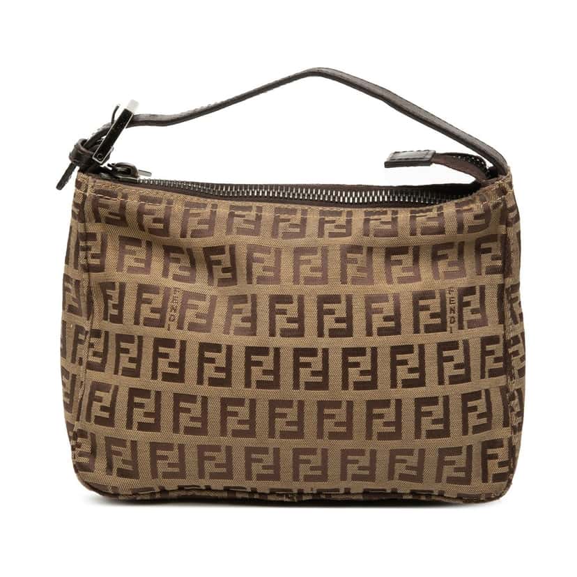 Fendi Zucchino Canvas Handbag Brown Very good condition - Front View
