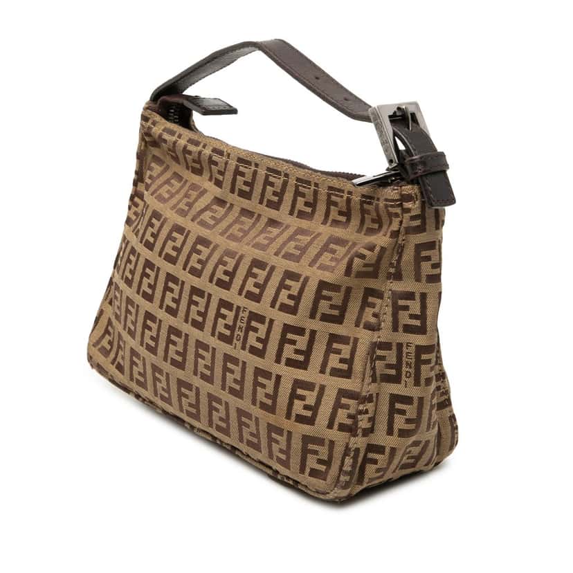 Fendi Zucchino Canvas Handbag Brown Very good condition - Back View