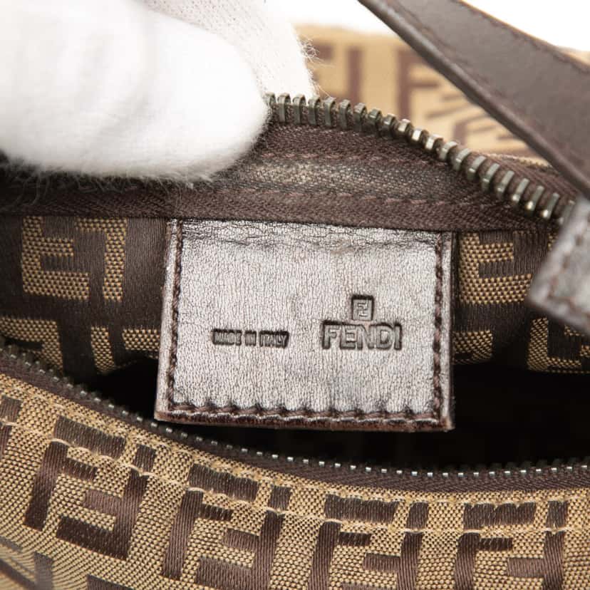 Fendi Zucchino Canvas Handbag Brown Very good condition - Box View