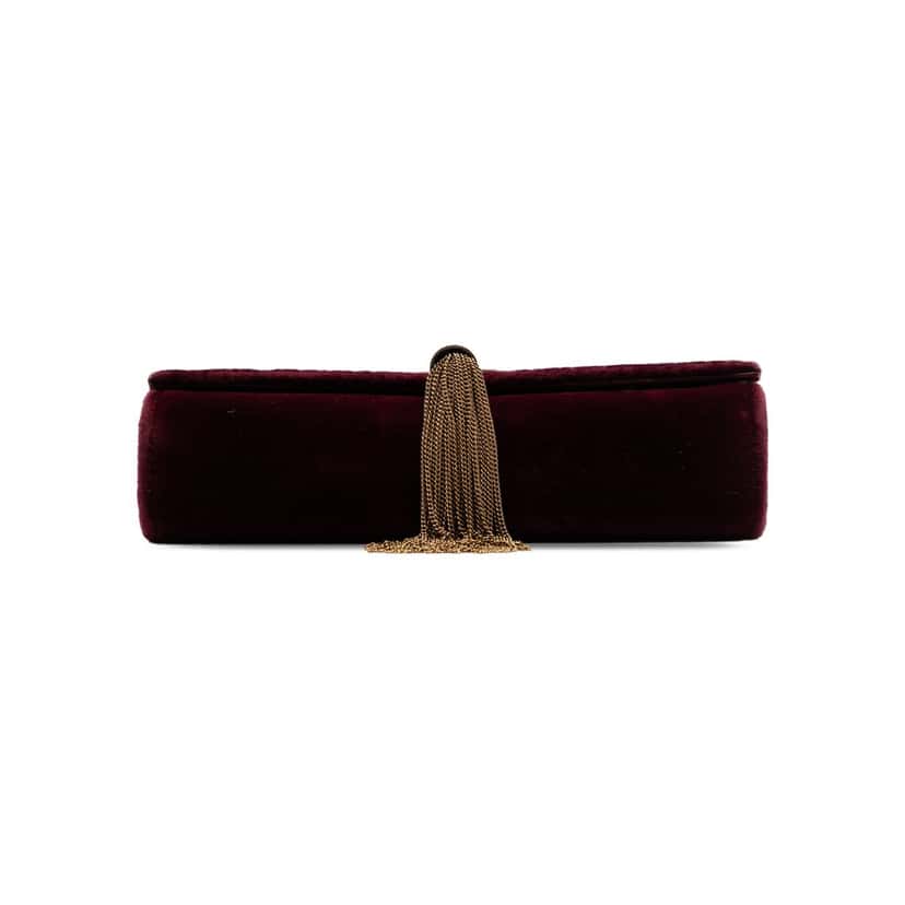 Saint Laurent Small Velvet Monogram Kate Tassel Crossbody Red Very good condition - Inside View