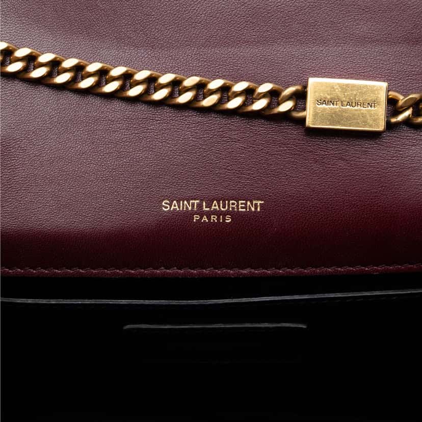 Saint Laurent Small Velvet Monogram Kate Tassel Crossbody Red Very good condition - Box View