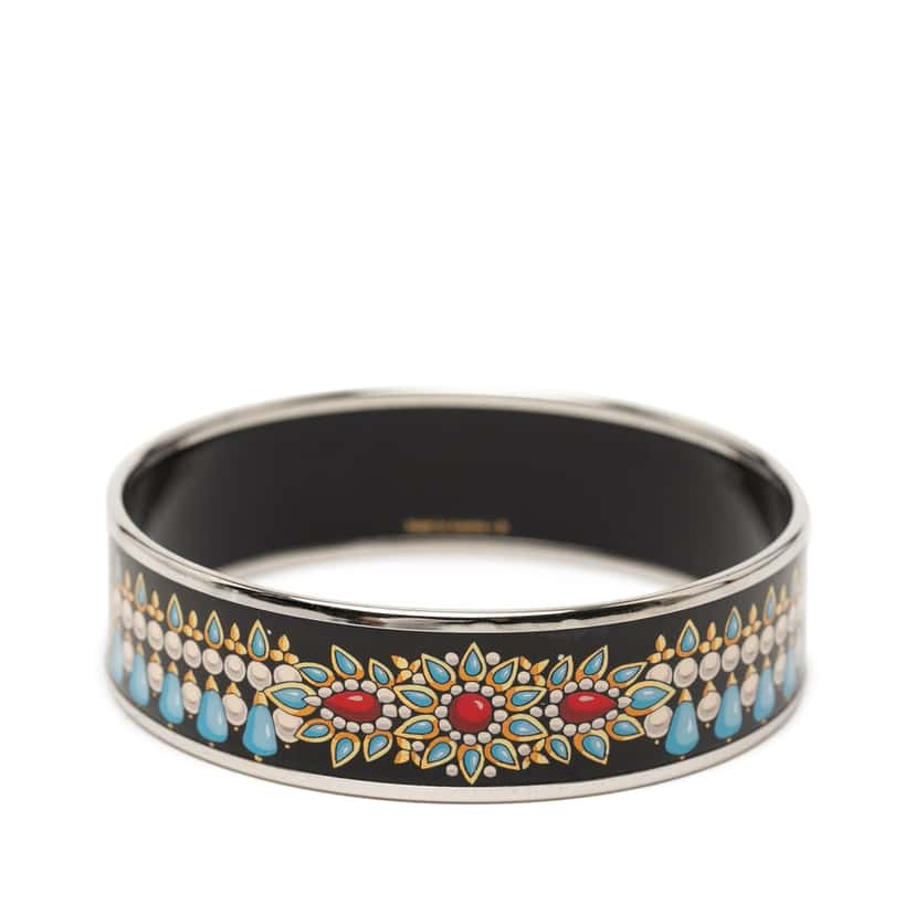 Hermès Wide Printed Enamel Bangle 70 Black Very good condition - Inside View