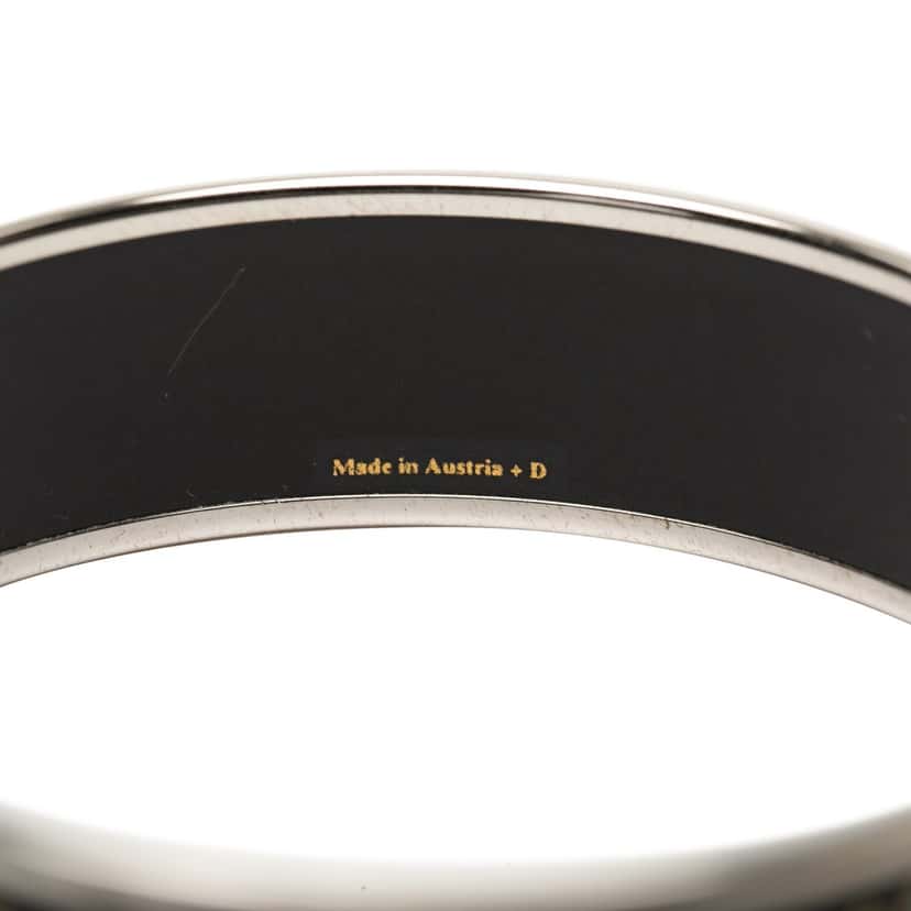 Hermès Wide Printed Enamel Bangle 70 Black Very good condition - Box View